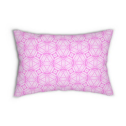 Cherry Blossom Patchwork Lumbar Pillow – Sakura Floral Pink Cushion, Japanese Cherry Blossom Decor