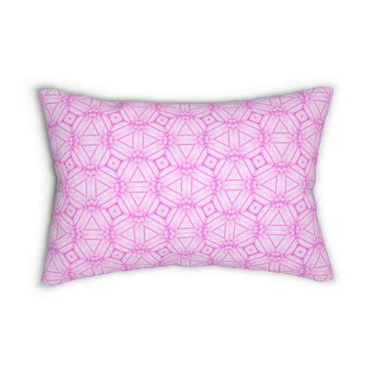 Cherry Blossom Patchwork Lumbar Pillow – Sakura Floral Pink Cushion, Japanese Cherry Blossom Decor