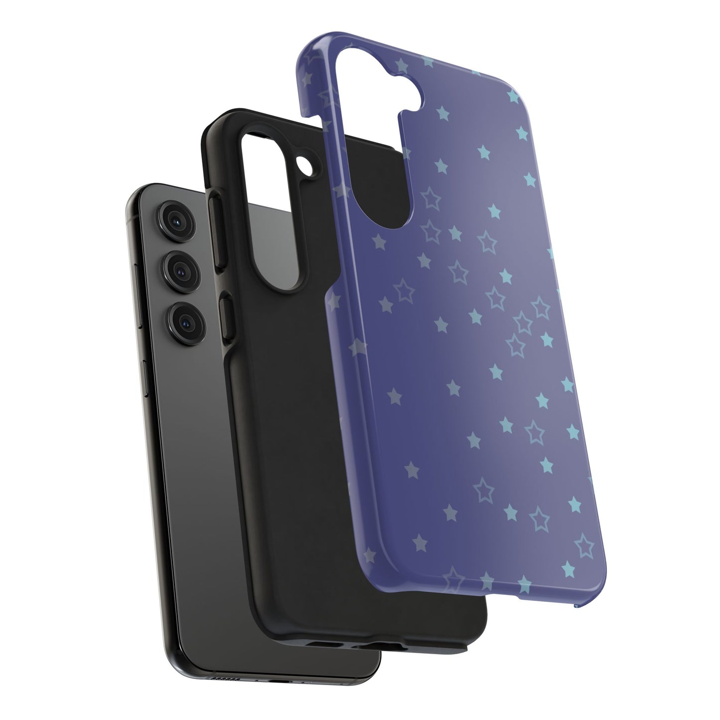 Blue Starfall Tough Phone Case – Celestial Blue Star Cover, Galaxy-Inspired Night Sky iPhone Accessory