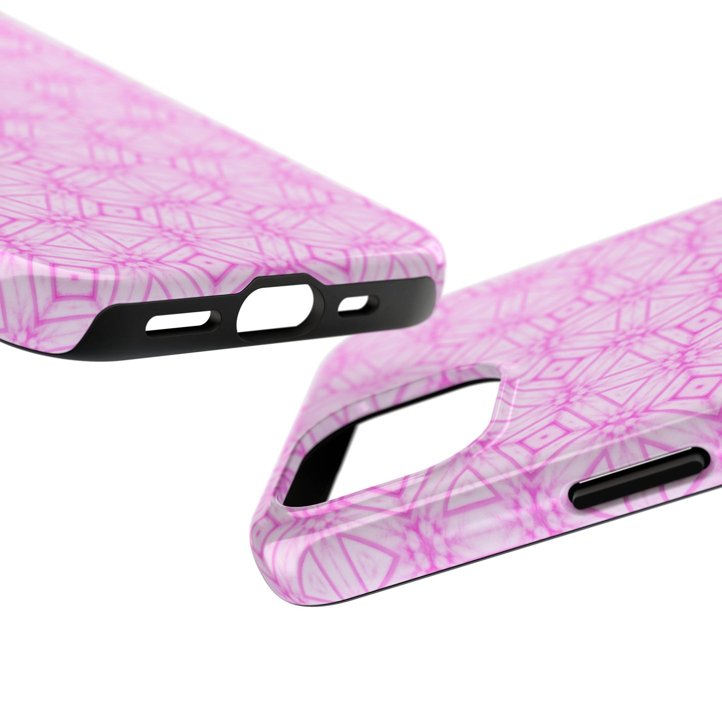 Cherry Blossom Patchwork Tough Case – Sakura Floral Pink Spring Floral Pattern Phone Case for Samsung Galaxy and iPhone