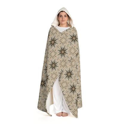 Desert Suns Hooded Blanket – Boho Fleece Wearable Throw, Southwestern Cozy Sherpa Gift