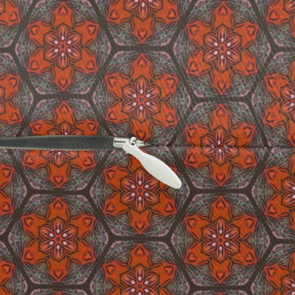 Geometric Poinsettia Tile Lumbar Pillow – Festive Red and Gray Floral Accent Cushion for Modern or Holiday Home Decor