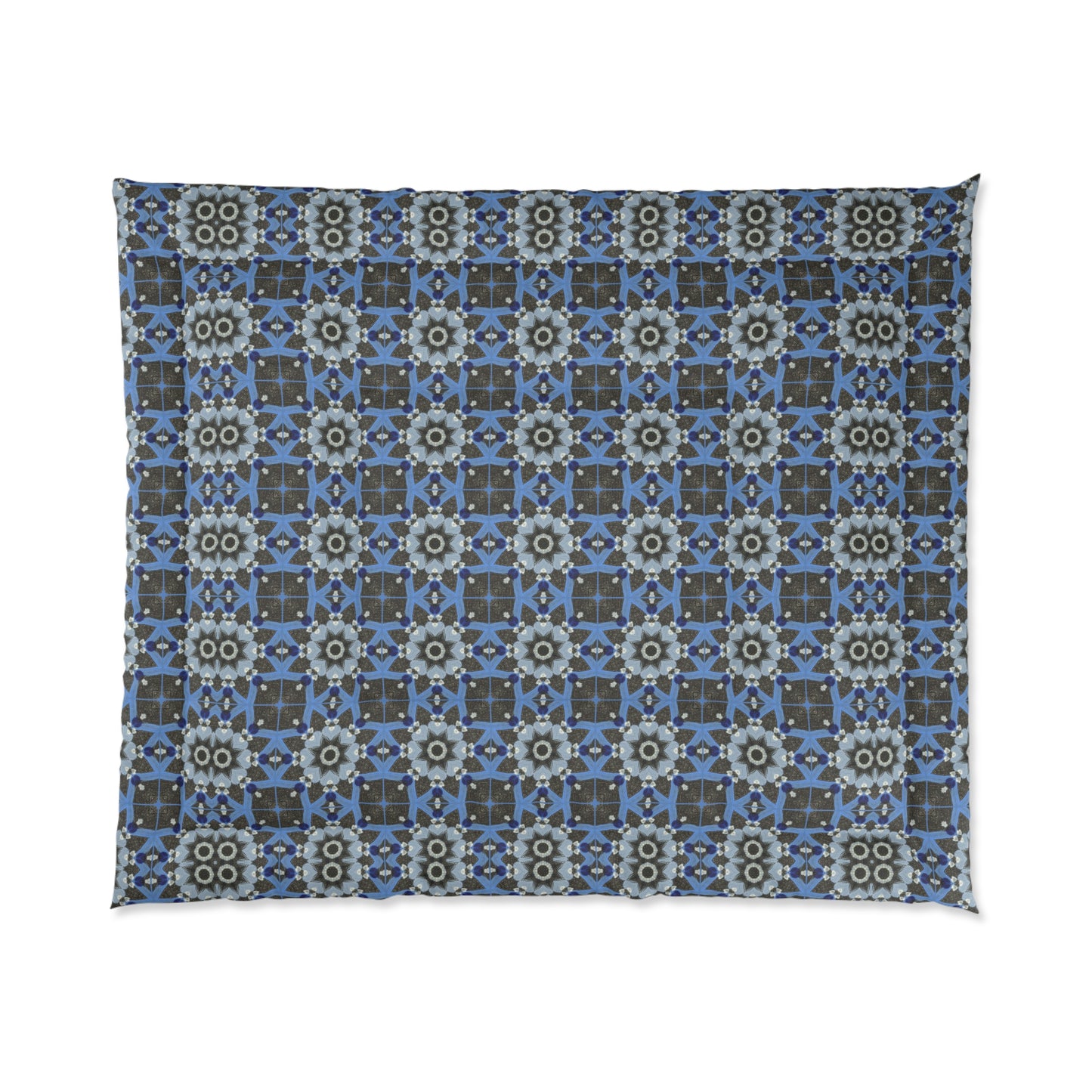 Blue Quilt Pattern Comforter – Colorful Geometric Bedding for Modern Bedrooms