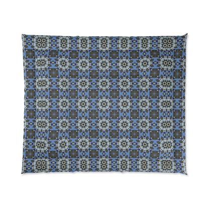 Blue Quilt Pattern Comforter – Colorful Geometric Bedding for Modern Bedrooms