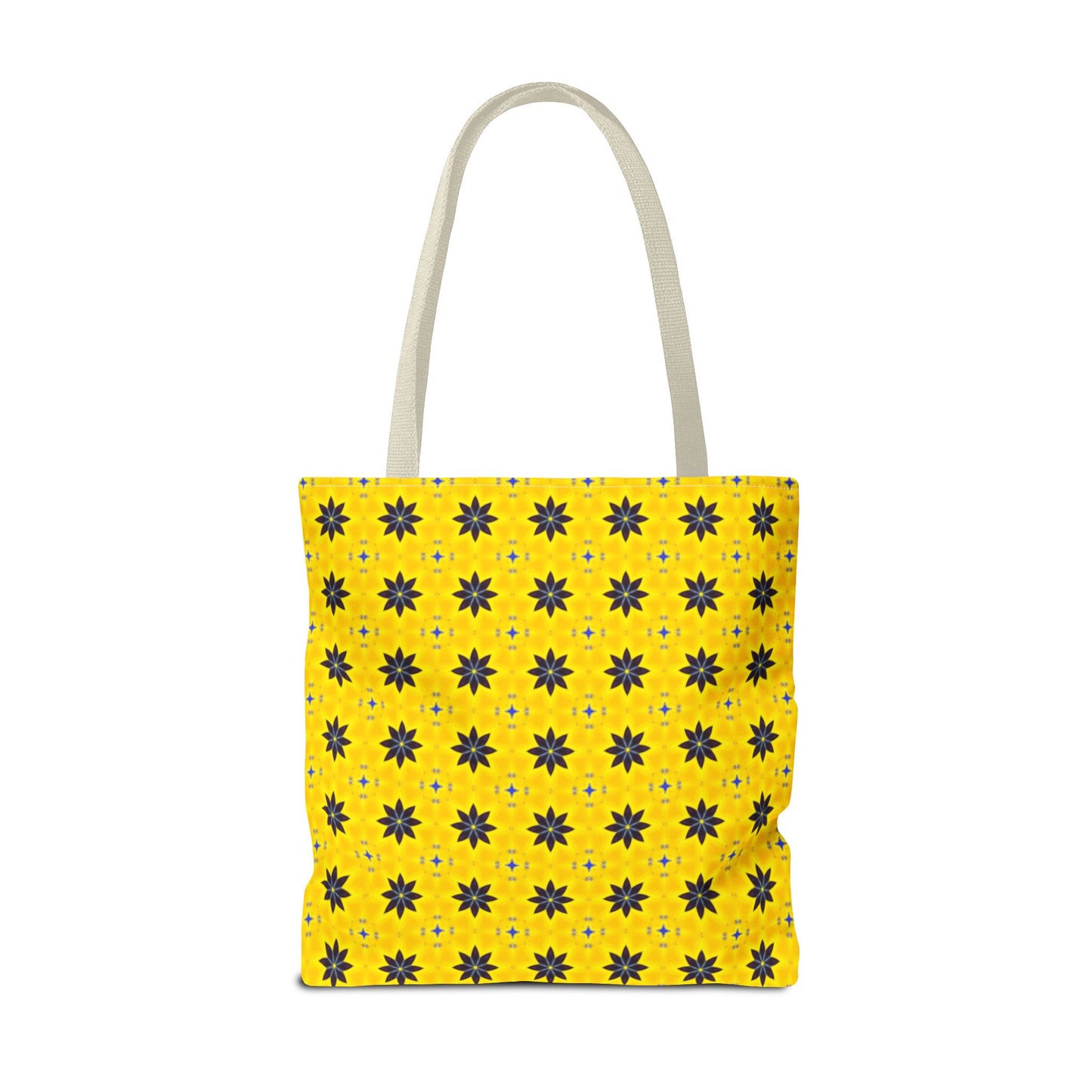 Navy Blue Flowers Tote Bag – Bold Floral Canvas Tote for Boho Chic Style