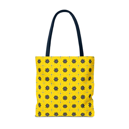 Navy Blue Flowers Tote Bag – Bold Floral Canvas Tote for Boho Chic Style