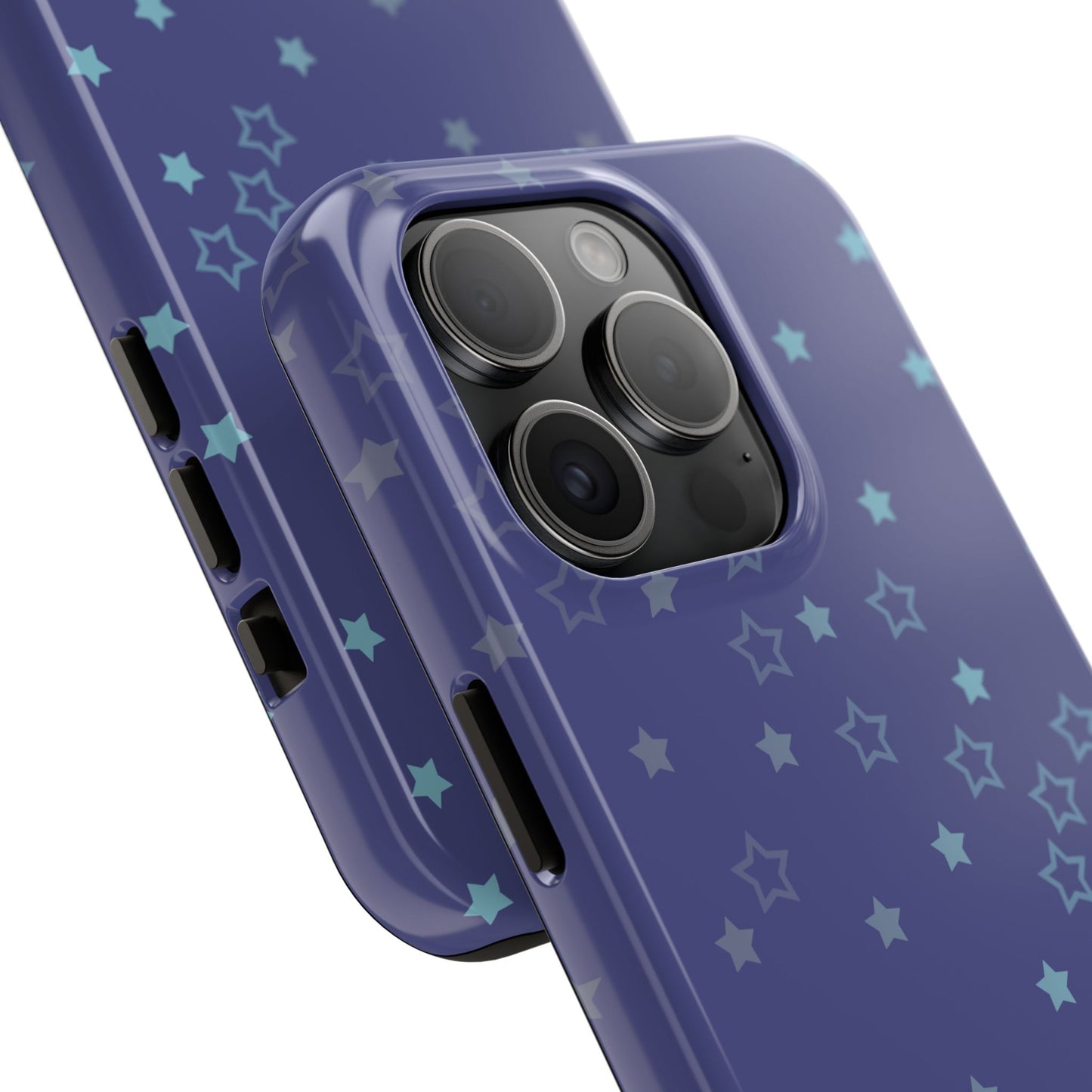 Blue Starfall Tough Phone Case – Celestial Blue Star Cover, Galaxy-Inspired Night Sky iPhone Accessory