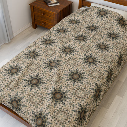 Desert Suns Velveteen Throw Blanket – Warm Southwest-Inspired Sun Pattern for Cozy Modern Homes