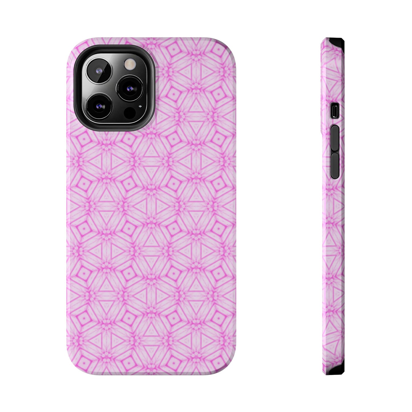 Cherry Blossom Patchwork Tough Case – Sakura Floral Pink Spring Floral Pattern Phone Case for Samsung Galaxy and iPhone
