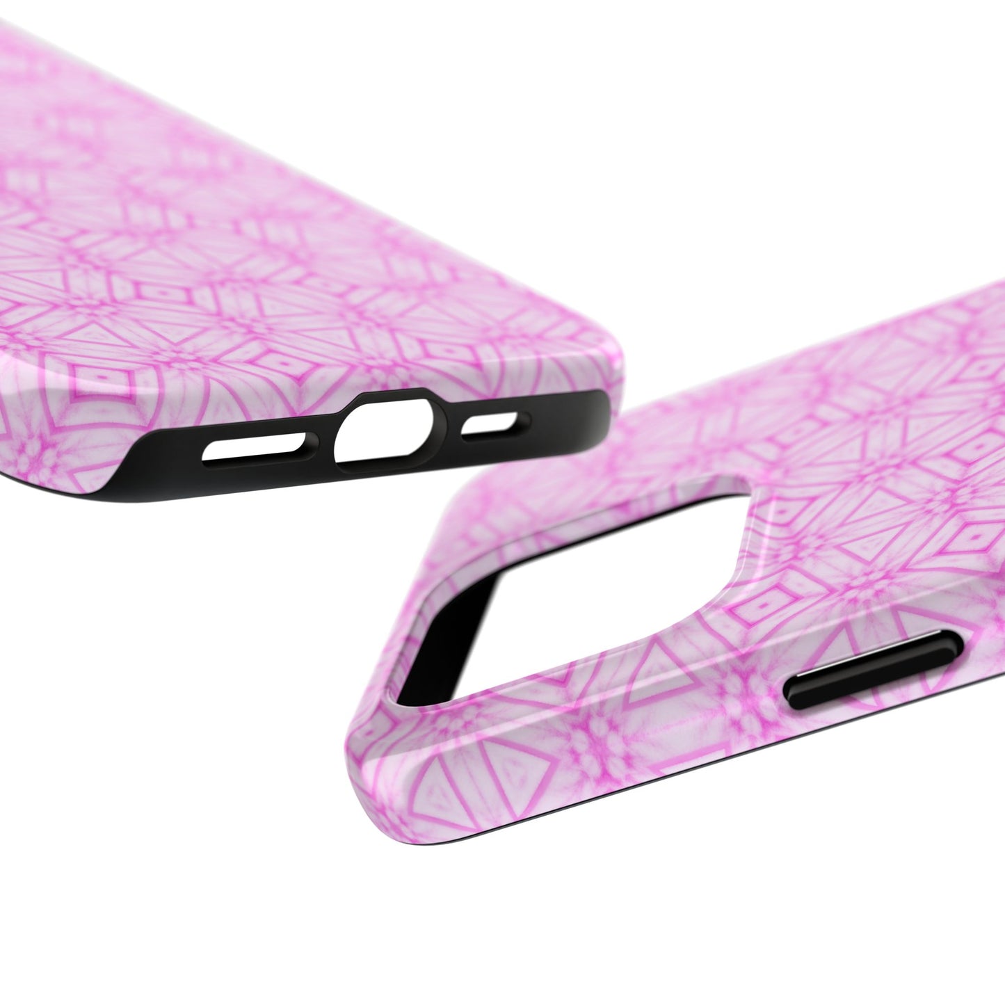 Cherry Blossom Patchwork Tough Case – Sakura Floral Pink Spring Floral Pattern Phone Case for Samsung Galaxy and iPhone