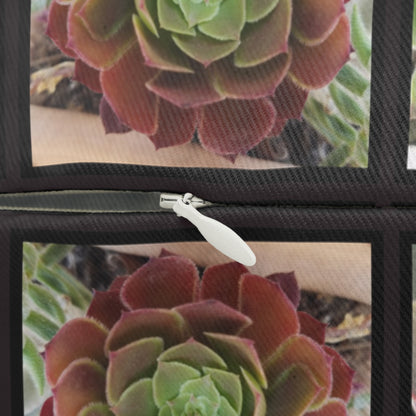 Succulent Photo Grid Lumbar Pillow – Botanical Plant Lover Cushion for Garden-Inspired or Nature Decor Homes
