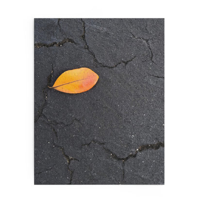 Orange Leaf on Black Concrete Puzzle – Moody Autumn Jigsaw for Minimalist Fall Decor and Nature Lovers