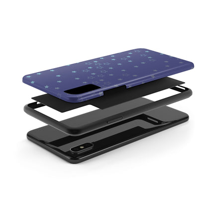 Blue Starfall Tough Phone Case – Celestial Blue Star Cover, Galaxy-Inspired Night Sky iPhone Accessory