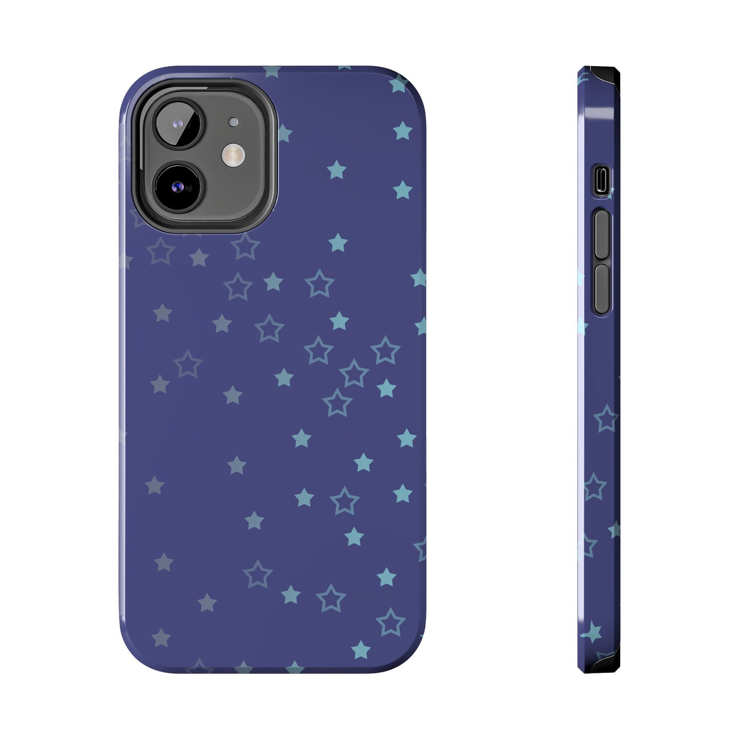 Blue Starfall Tough Phone Case – Celestial Blue Star Cover, Galaxy-Inspired Night Sky iPhone Accessory