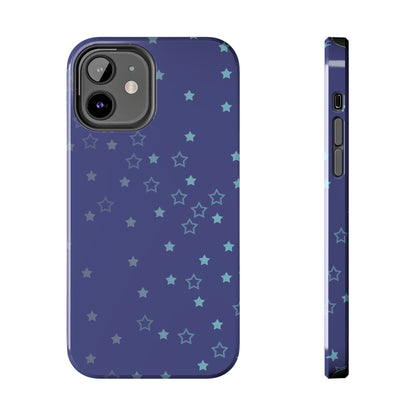 Blue Starfall Tough Phone Case – Celestial Blue Star Cover, Galaxy-Inspired Night Sky iPhone Accessory
