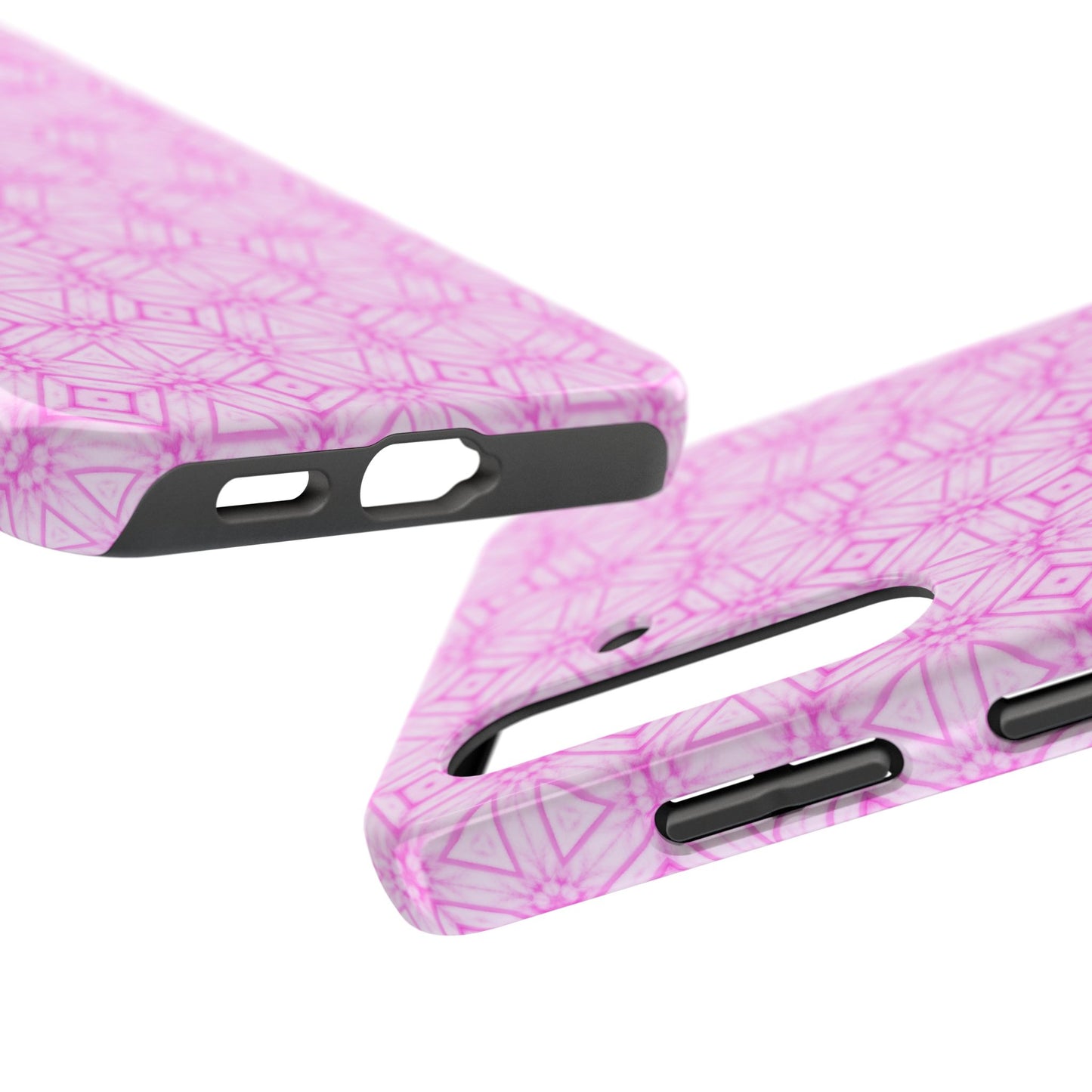 Cherry Blossom Patchwork Tough Case – Sakura Floral Pink Spring Floral Pattern Phone Case for Samsung Galaxy and iPhone