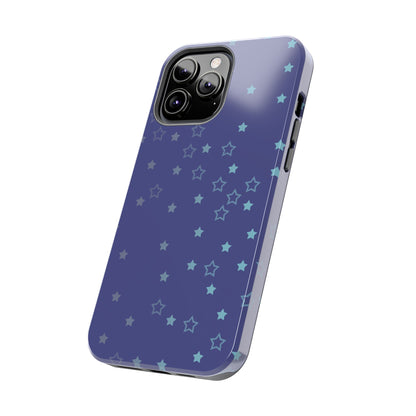 Blue Starfall Tough Phone Case – Celestial Blue Star Cover, Galaxy-Inspired Night Sky iPhone Accessory
