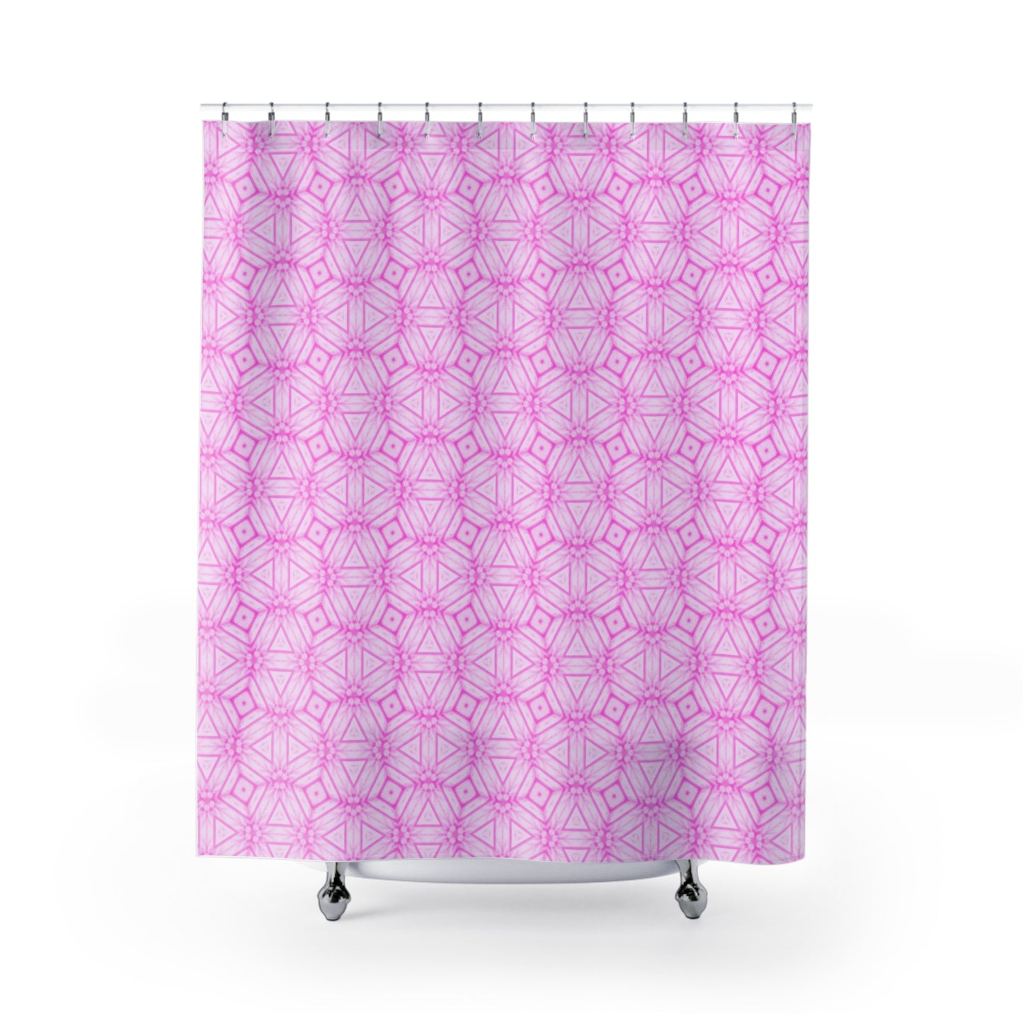 Cherry Blossom Patchwork Shower Curtain – Sakura Floral Bathroom Decor, Japanese Cherry Blossom Design