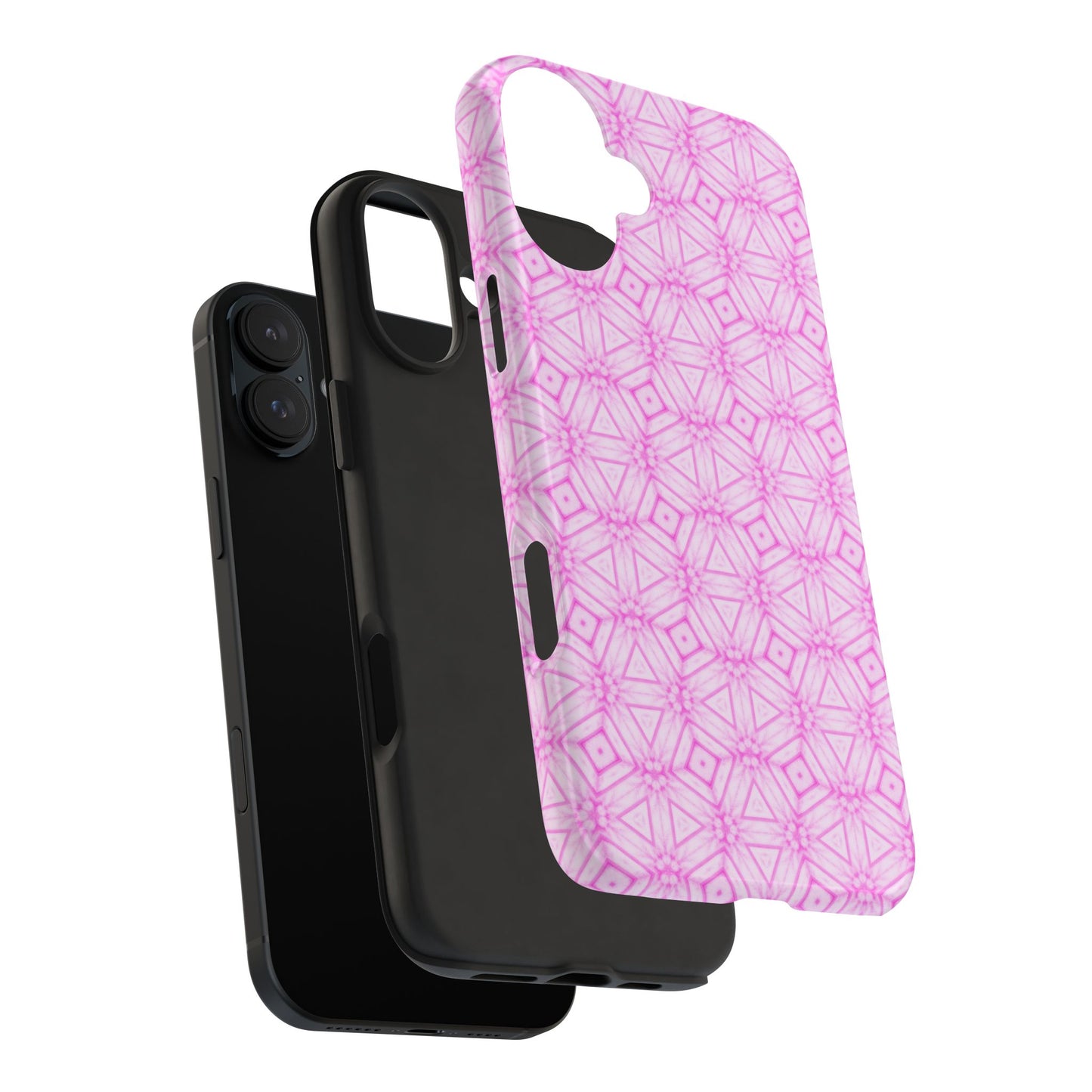 Cherry Blossom Patchwork Tough Case – Sakura Floral Pink Spring Floral Pattern Phone Case for Samsung Galaxy and iPhone