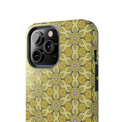 Retro Yellow Flowers Pattern Phone Case – Vibrant Geometric Floral Design for iPhone & Samsung