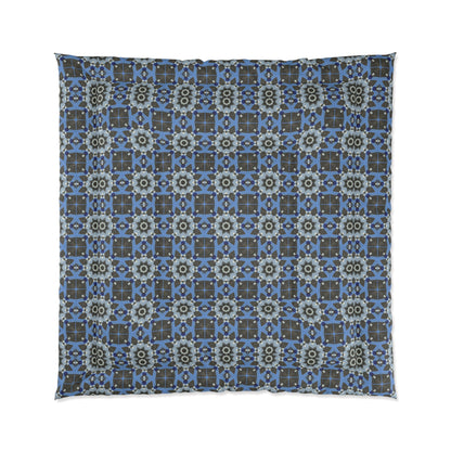 Blue Quilt Pattern Comforter – Colorful Geometric Bedding for Modern Bedrooms