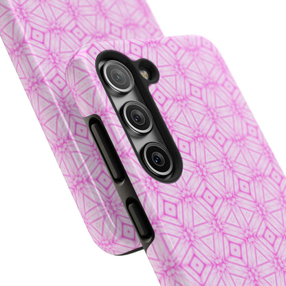 Cherry Blossom Patchwork Tough Case – Sakura Floral Pink Spring Floral Pattern Phone Case for Samsung Galaxy and iPhone