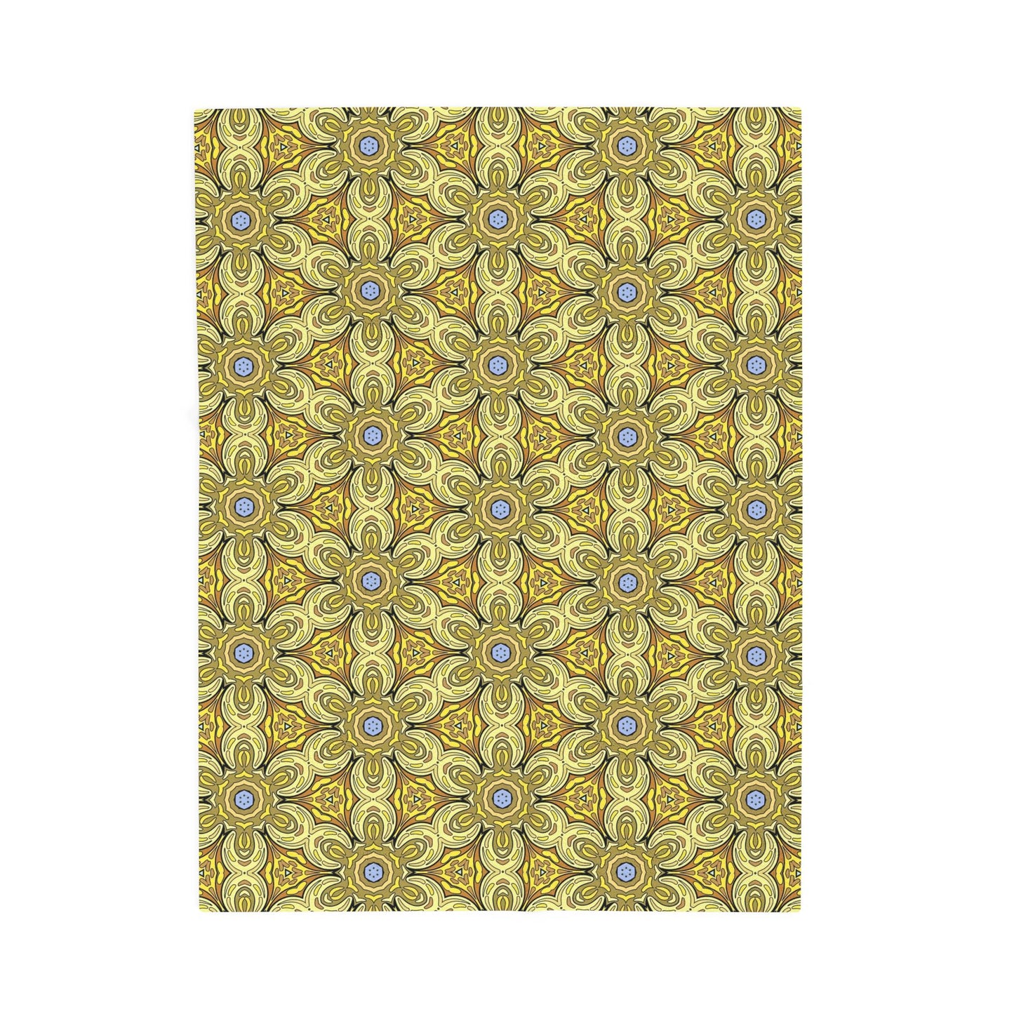 Retro Yellow Flowers Velveteen Blanket – Soft Geometric Floral Throw for Living Room & Bedroom