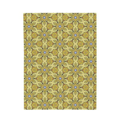 Retro Yellow Flowers Velveteen Blanket – Soft Geometric Floral Throw for Living Room & Bedroom