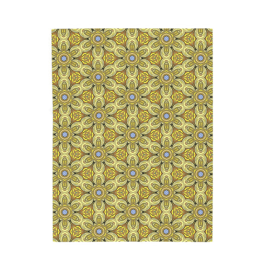 Retro Yellow Flowers Velveteen Blanket – Soft Geometric Floral Throw for Living Room & Bedroom