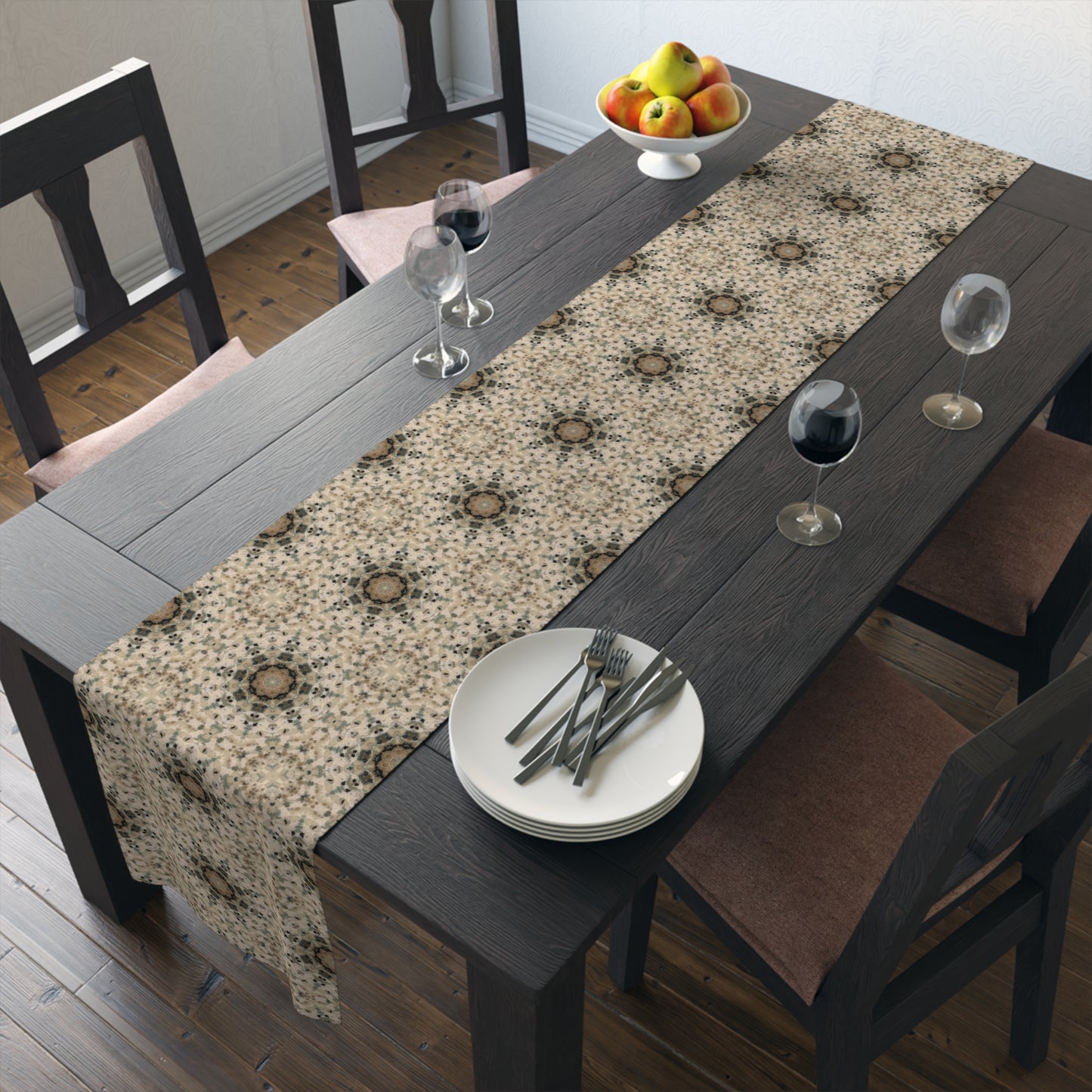 Desert Suns Table Runner – Boho Cotton Dining Decor, Southwestern Sunburst Centerpiece