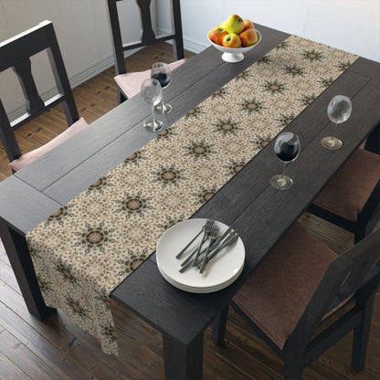 Desert Suns Table Runner – Boho Cotton Dining Decor, Southwestern Sunburst Centerpiece