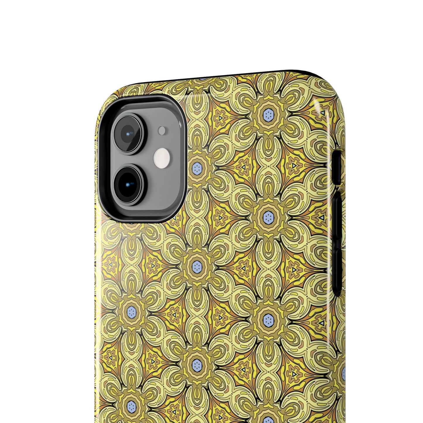 Retro Yellow Flowers Pattern Phone Case – Vibrant Geometric Floral Design for iPhone & Samsung