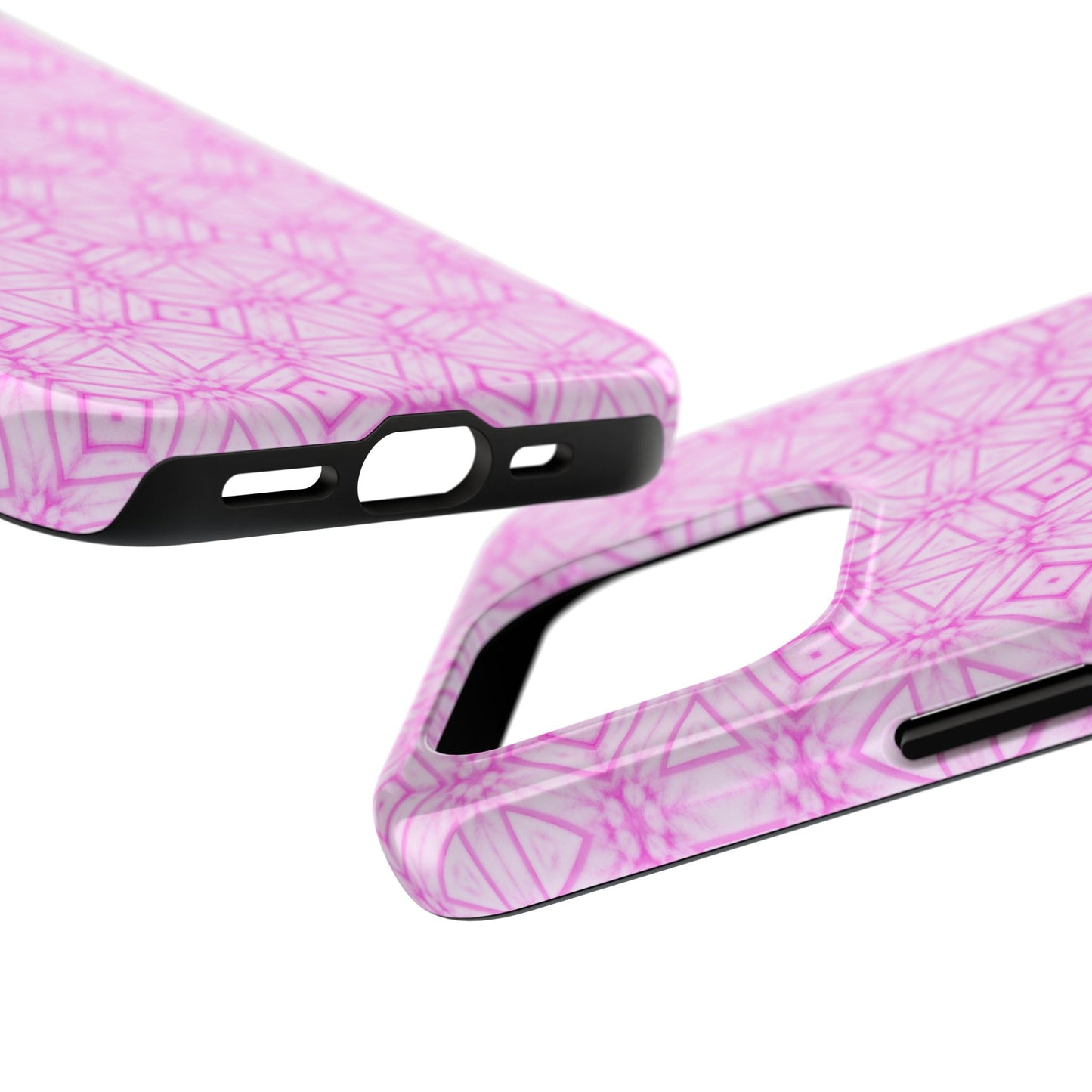 Cherry Blossom Patchwork Tough Case – Sakura Floral Pink Spring Floral Pattern Phone Case for Samsung Galaxy and iPhone