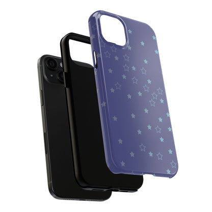 Blue Starfall Tough Phone Case – Celestial Blue Star Cover, Galaxy-Inspired Night Sky iPhone Accessory