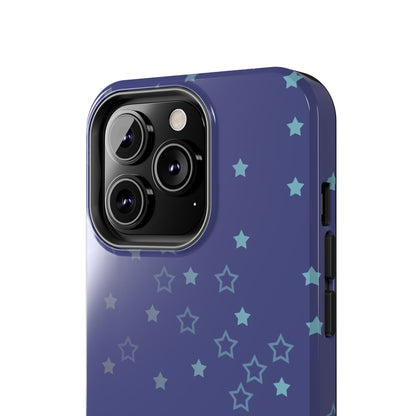 Blue Starfall Tough Phone Case – Celestial Blue Star Cover, Galaxy-Inspired Night Sky iPhone Accessory