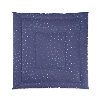 Blue Starfall Comforter – Blue Star Bedding, Celestial Night Sky Comforter, Galaxy-Inspired Bedroom Decor