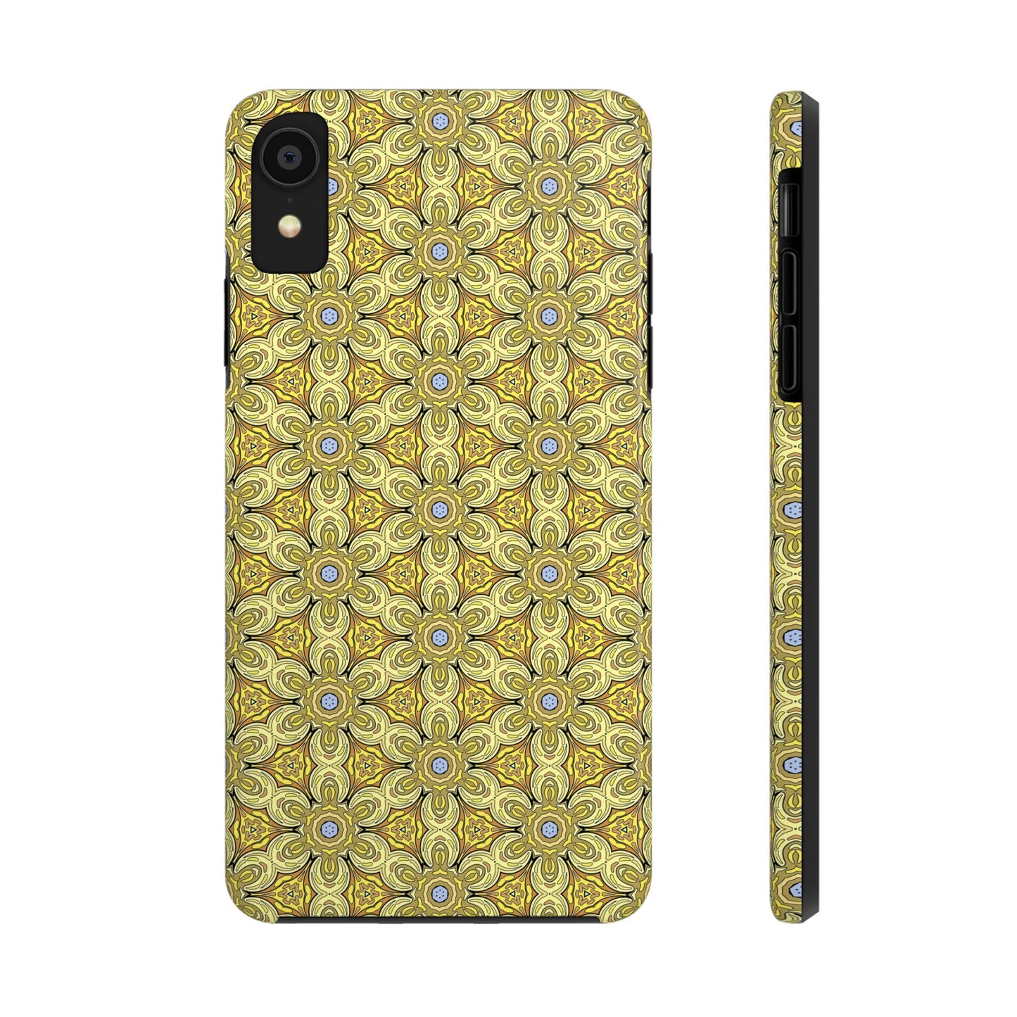 Retro Yellow Flowers Pattern Phone Case – Vibrant Geometric Floral Design for iPhone & Samsung