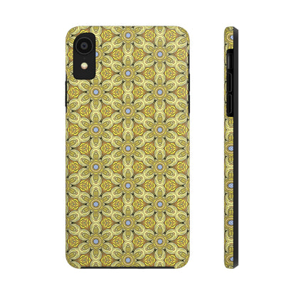 Retro Yellow Flowers Pattern Phone Case – Vibrant Geometric Floral Design for iPhone & Samsung