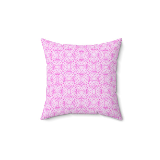 Cherry Blossom Patchwork Square Pillow – Sakura Floral Decorative Cushion, Pink Cherry Blossom Art