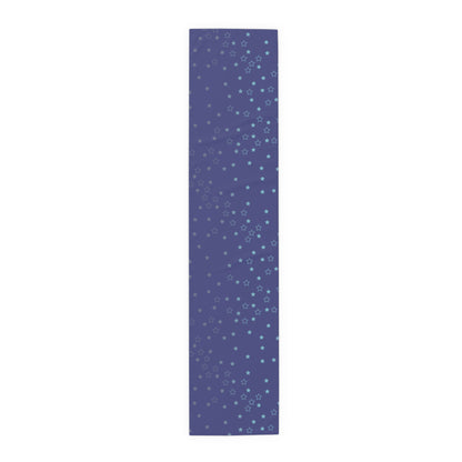 Blue Starfall Table Runner – Celestial Night Sky Decor, Blue Star Table Accent for Dining or Events