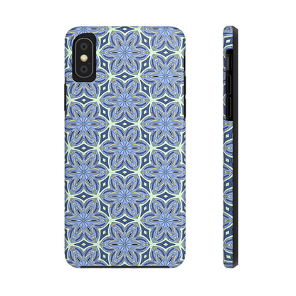 Pale Cornflower Blue and Yellow Phone Case – Geometric Floral Protective Cover for iPhone & Android Models
