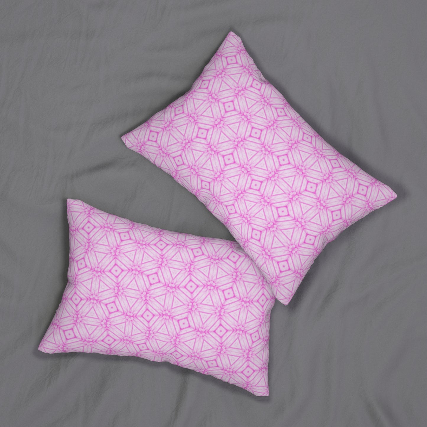 Cherry Blossom Patchwork Lumbar Pillow – Sakura Floral Pink Cushion, Japanese Cherry Blossom Decor