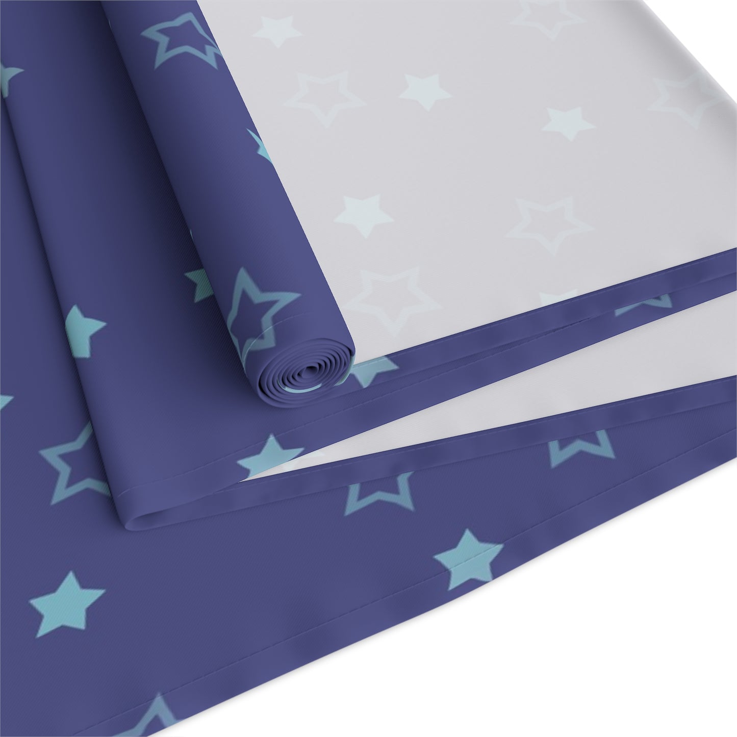 Blue Starfall Table Runner – Celestial Night Sky Decor, Blue Star Table Accent for Dining or Events