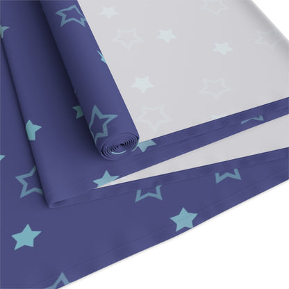 Blue Starfall Table Runner – Celestial Night Sky Decor, Blue Star Table Accent for Dining or Events