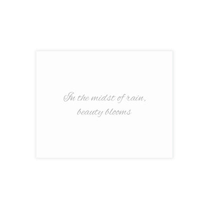 Geranium After a Light Rain Postcard – Moody Botanical Photography, Monochrome Floral Stationery for Thoughtful Correspondence