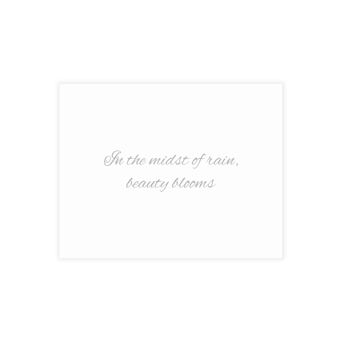 Geranium After a Light Rain Postcard – Moody Botanical Photography, Monochrome Floral Stationery for Thoughtful Correspondence