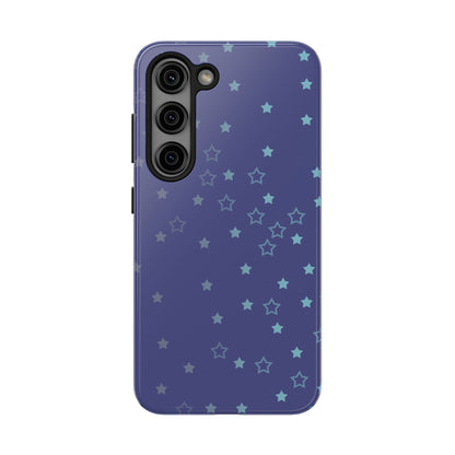 Blue Starfall Tough Phone Case – Celestial Blue Star Cover, Galaxy-Inspired Night Sky iPhone Accessory