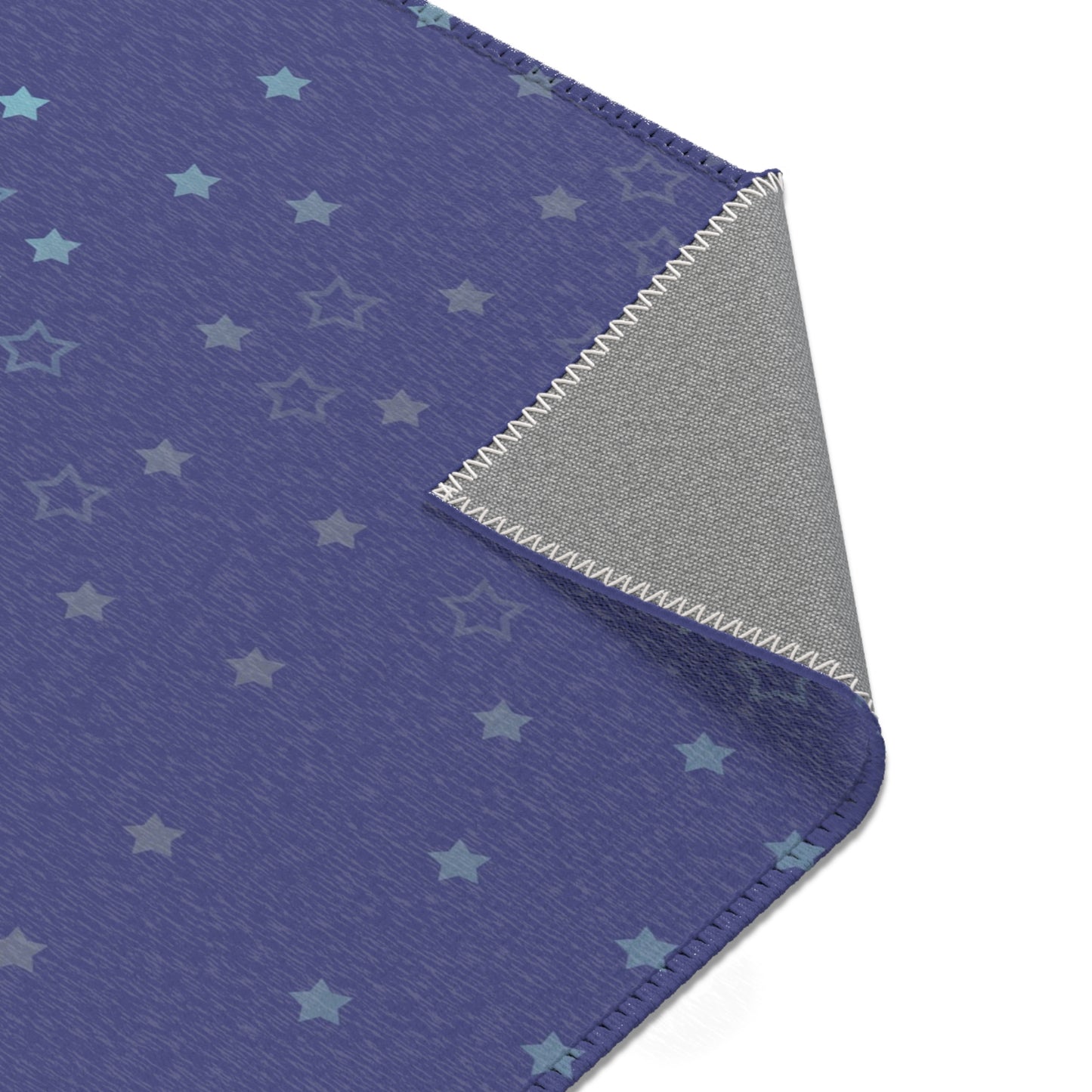 Blue Starfall Area Rug – Blue Star Floor Decor, Celestial Night Sky Carpet, Galaxy-Inspired Living Room Rug