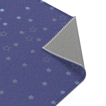 Blue Starfall Area Rug – Blue Star Floor Decor, Celestial Night Sky Carpet, Galaxy-Inspired Living Room Rug