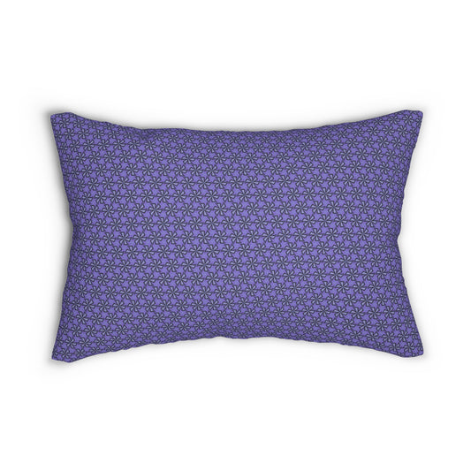 Purple Daisy Floral Lumbar Pillow – Small Floral Print Cushion for Boho, Feminine, or Modern Botanical Home Decor